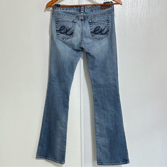 Vintage EXPRESS Women’s Jeans Super Low Rise Boot Cut Medium Wash Size 0R - Picture 4 of 12